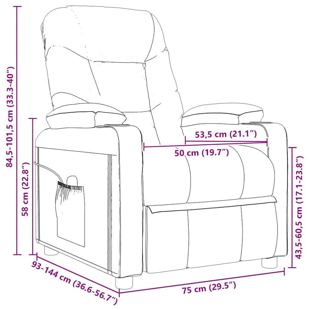 Fauteuil inclinable Noir Tissu - XIOS