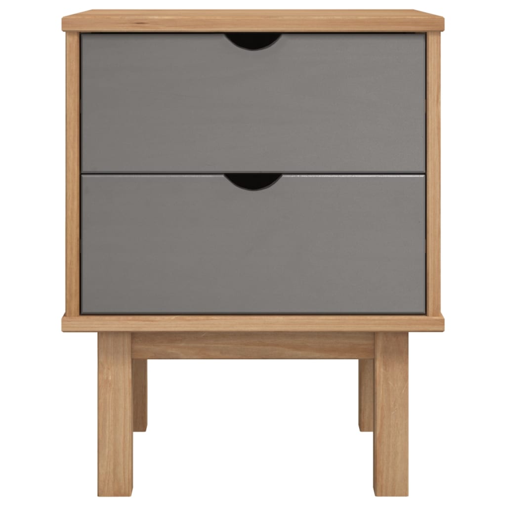Table de chevet OTTA marron et gris 45x39x57 cm bois pin massif - XIOS