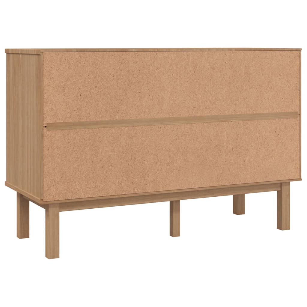 Commode OTTA marron et blanc 111x43x73,5 cm bois de pin massif - XIOS