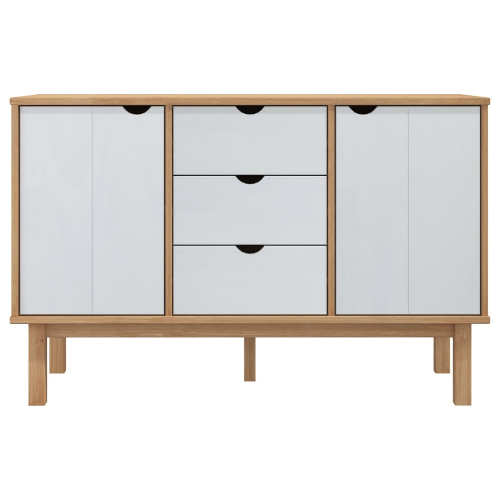 Buffet OTTA Marron et blanc 113,5x43x73 cm Bois massif pin - XIOS