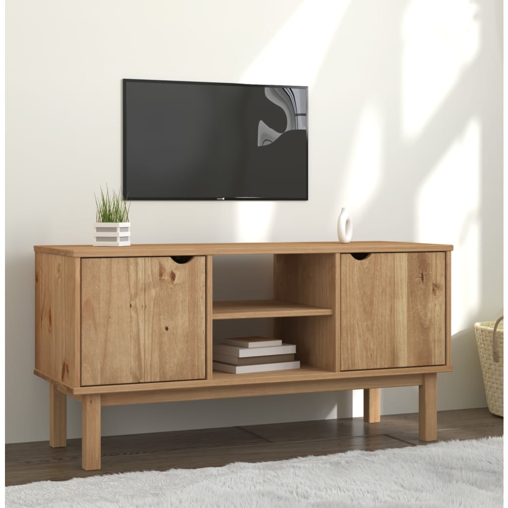 Meuble TV OTTA 113,5x43x57 cm Bois de pin massif - XIOS