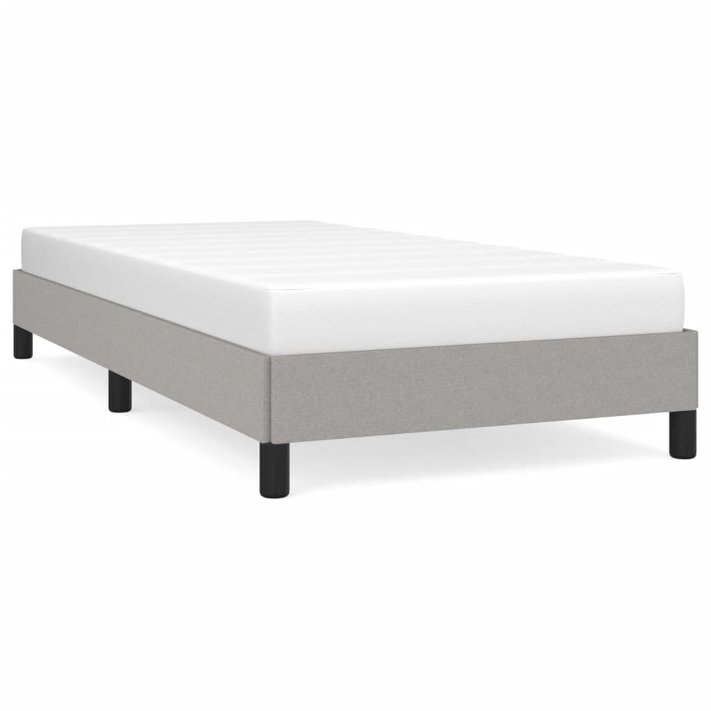 Cadre de lit sans matelas gris clair 90x190 cm tissu - XIOS