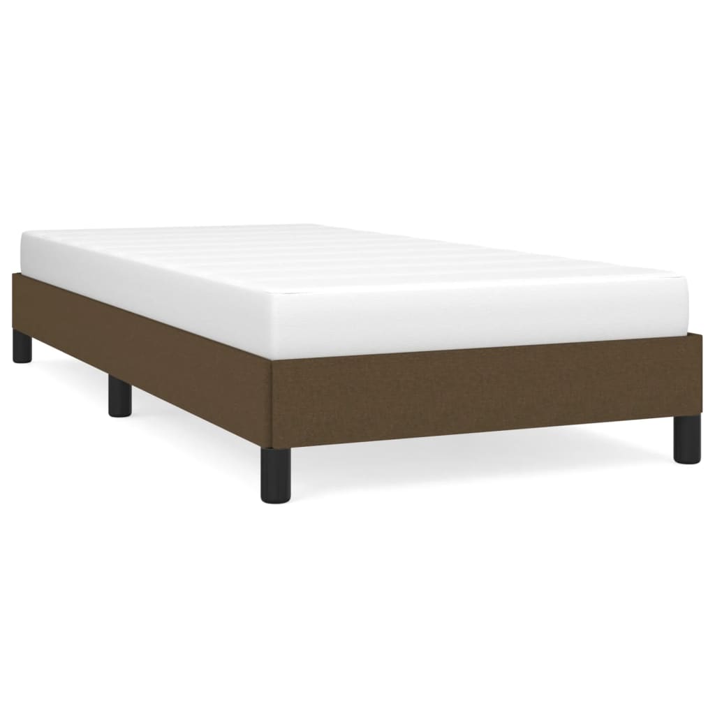 Cadre de lit sans matelas marron foncé 90x190 cm tissu - XIOS
