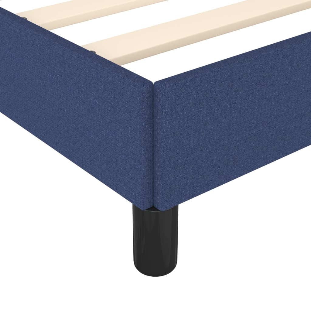 Cadre de lit sans matelas bleu 90x190 cm tissu - XIOS