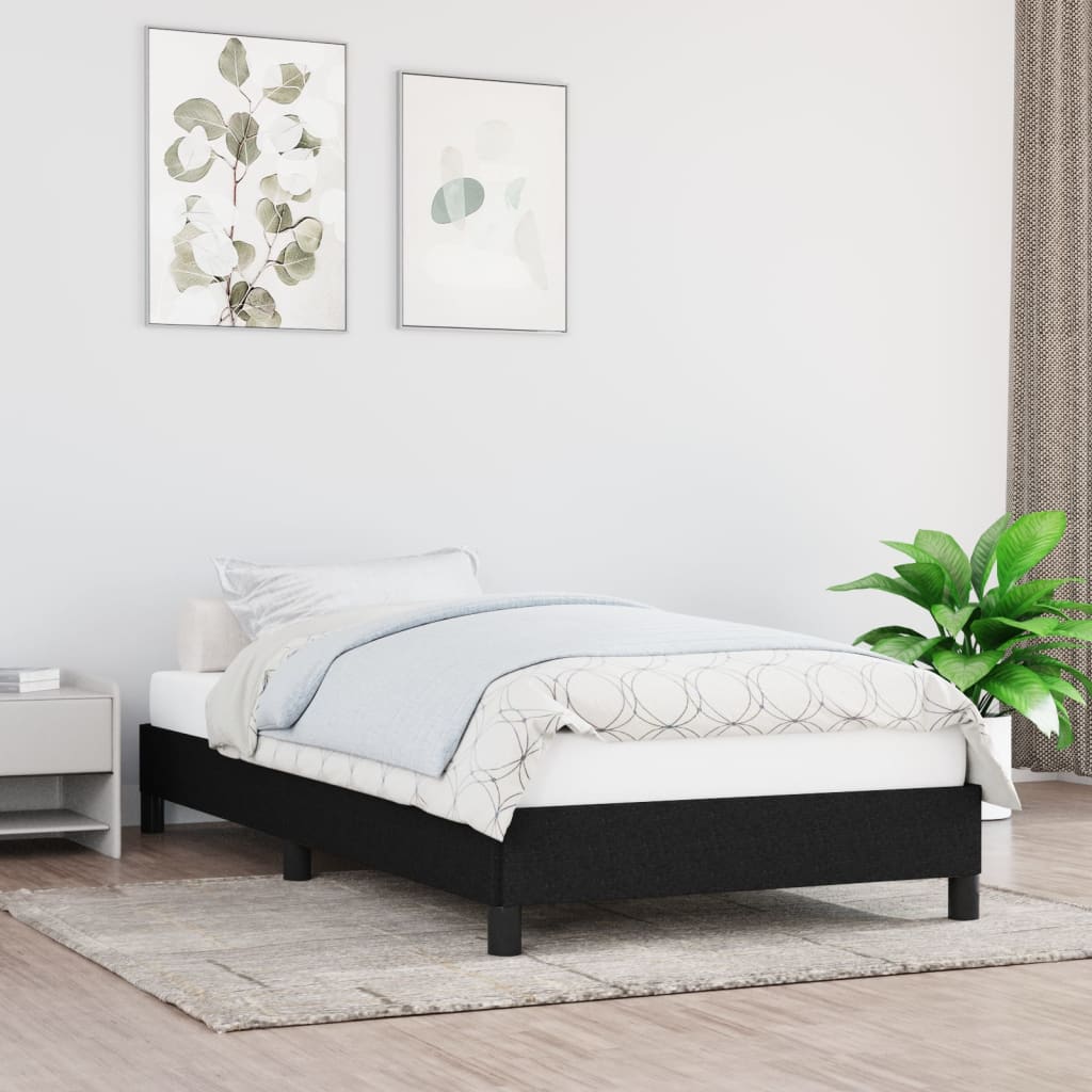 Cadre de lit sans matelas noir 90x200 cm tissu - XIOS