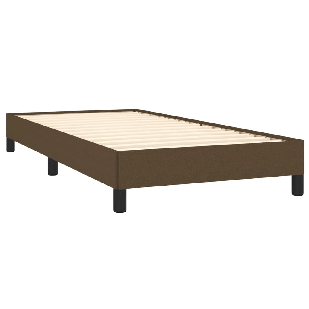 Cadre de lit sans matelas marron foncé 100x200 cm tissu - XIOS