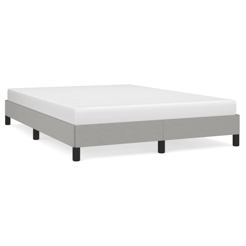 Cadre de lit sans matelas gris clair 140x190 cm tissu - XIOS
