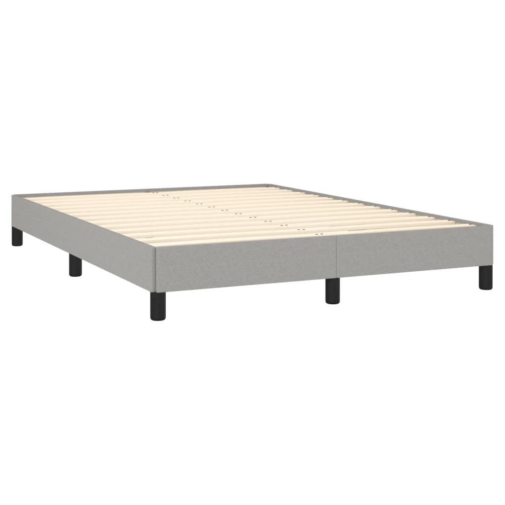 Cadre de lit sans matelas gris clair 140x190 cm tissu - XIOS