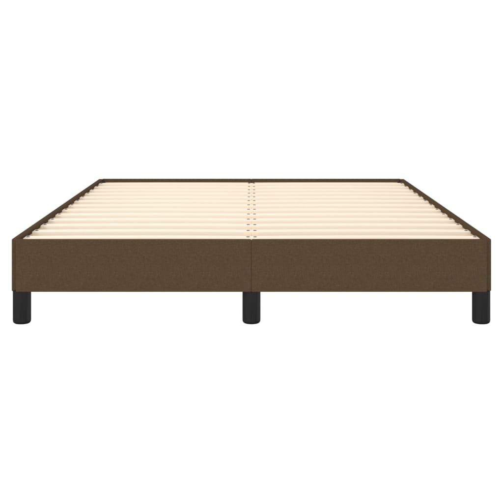 Cadre de lit sans matelas marron foncé 140x190 cm tissu - XIOS