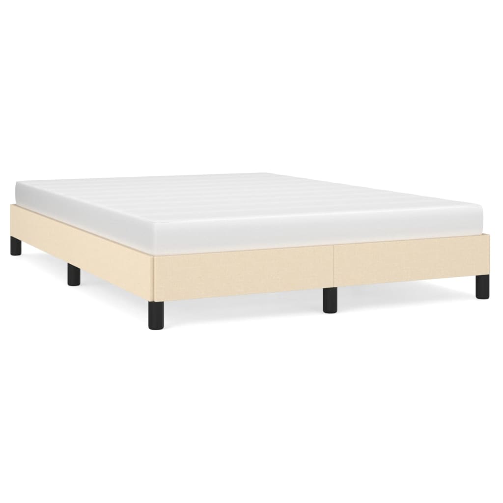 Cadre de lit sans matelas crème 140x190 cm tissu - XIOS
