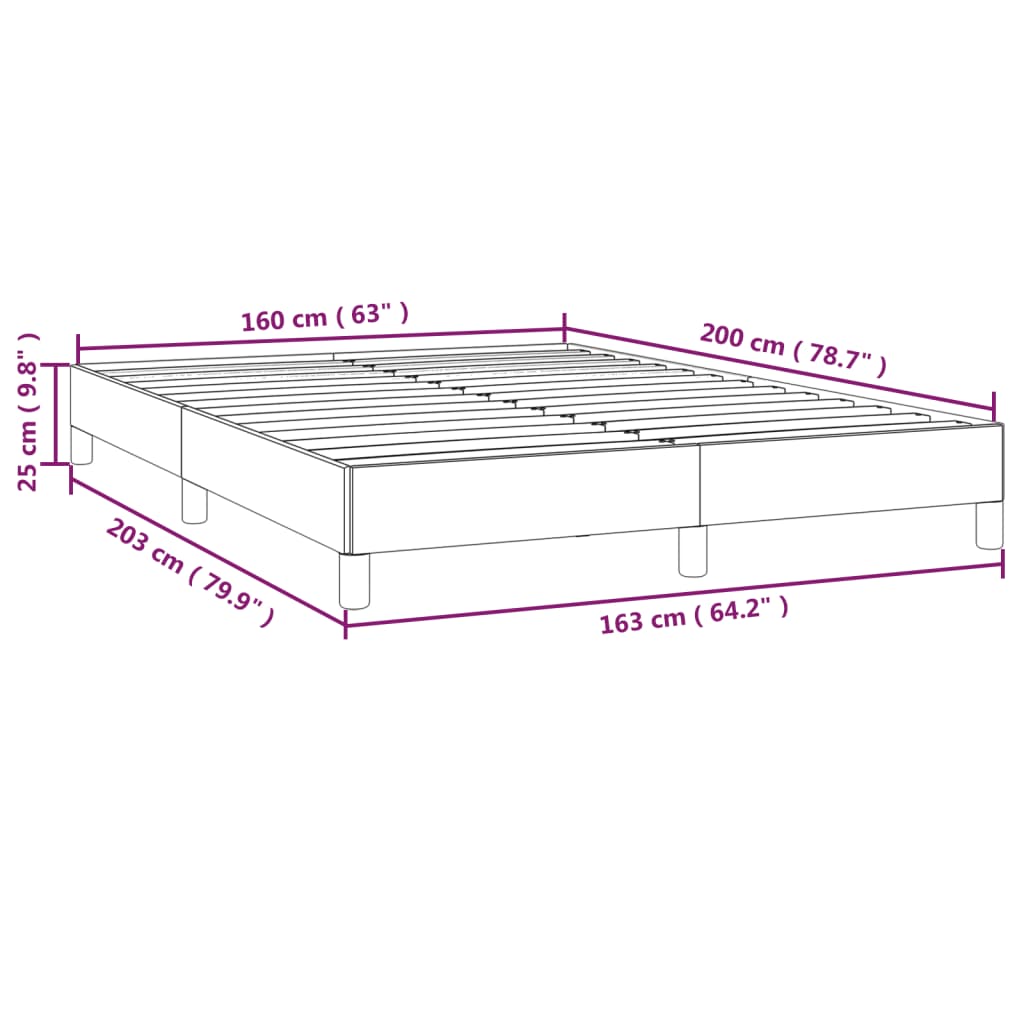 Cadre de lit sans matelas noir 160x200 cm tissu - XIOS