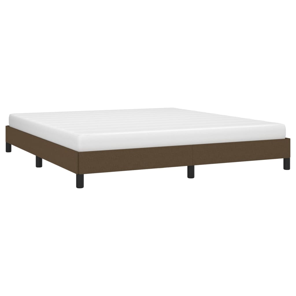 Cadre de lit sans matelas marron foncé 180x200 cm tissu - XIOS