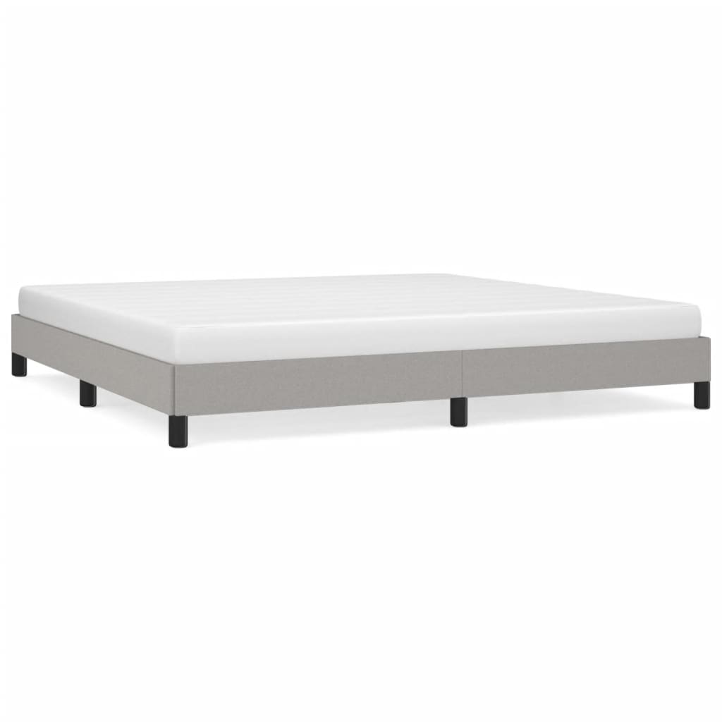 Cadre de lit sans matelas gris clair 200x200 cm tissu - XIOS