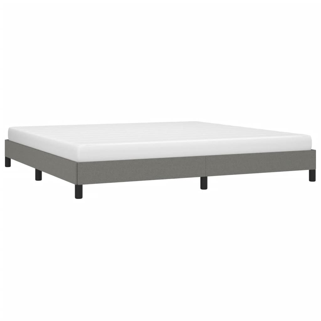 Cadre de lit sans matelas gris foncé 200x200 cm tissu - XIOS