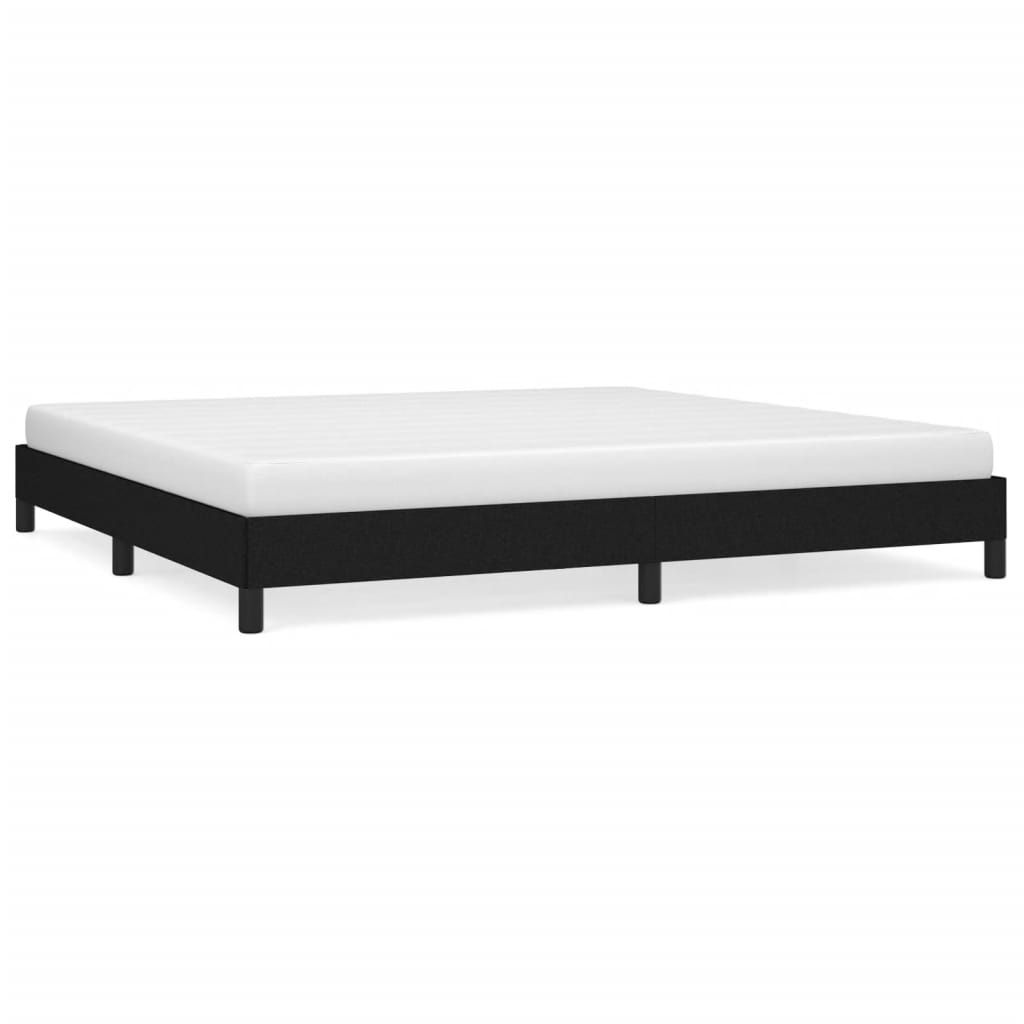 Cadre de lit sans matelas noir 200x200 cm tissu - XIOS