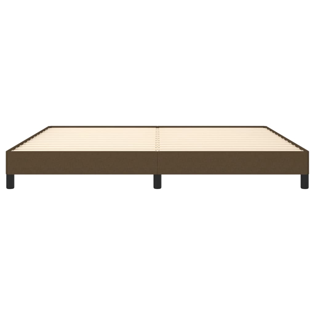Cadre de lit sans matelas marron foncé 200x200 cm tissu - XIOS