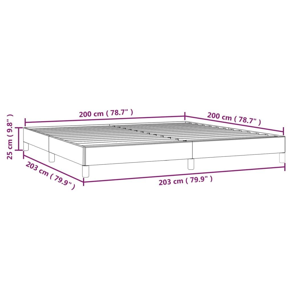 Cadre de lit sans matelas bleu 200x200 cm tissu - XIOS