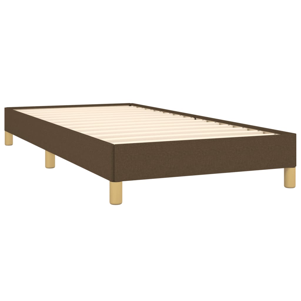 Cadre de lit sans matelas marron foncé 90x200 cm tissu - XIOS