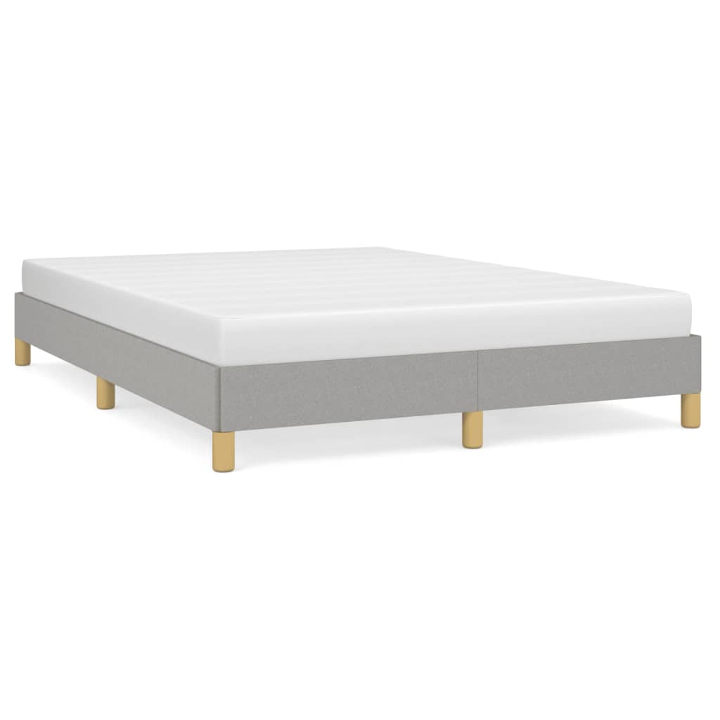 Cadre de lit sans matelas gris clair 140x190 cm tissu - XIOS