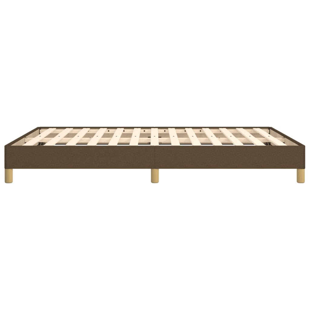 Cadre de lit sans matelas marron foncé 140x190 cm tissu - XIOS