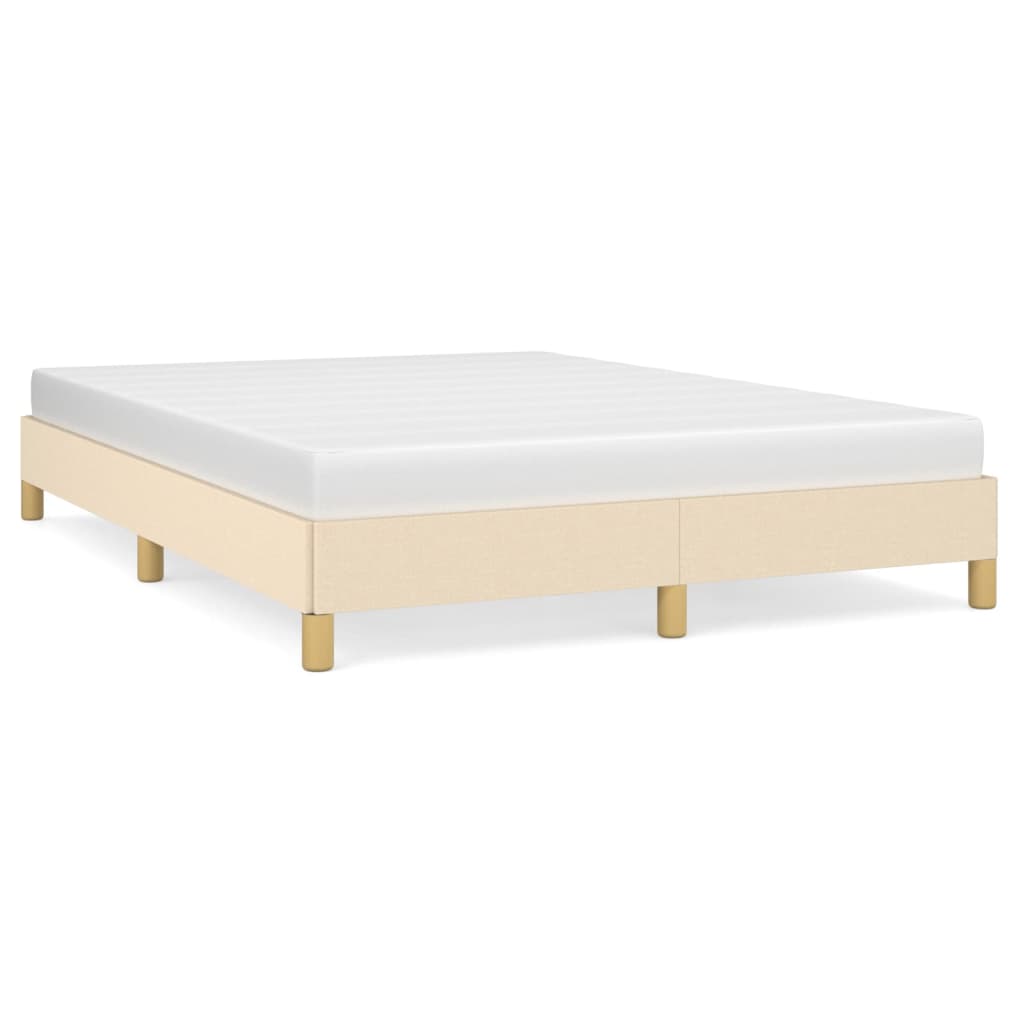 Cadre de lit sans matelas crème 140x190 cm tissu - XIOS