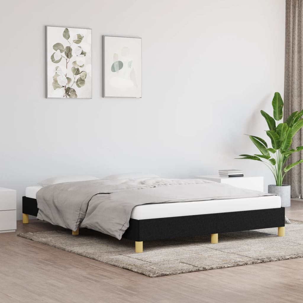 Cadre de lit sans matelas noir 140x200 cm tissu - XIOS