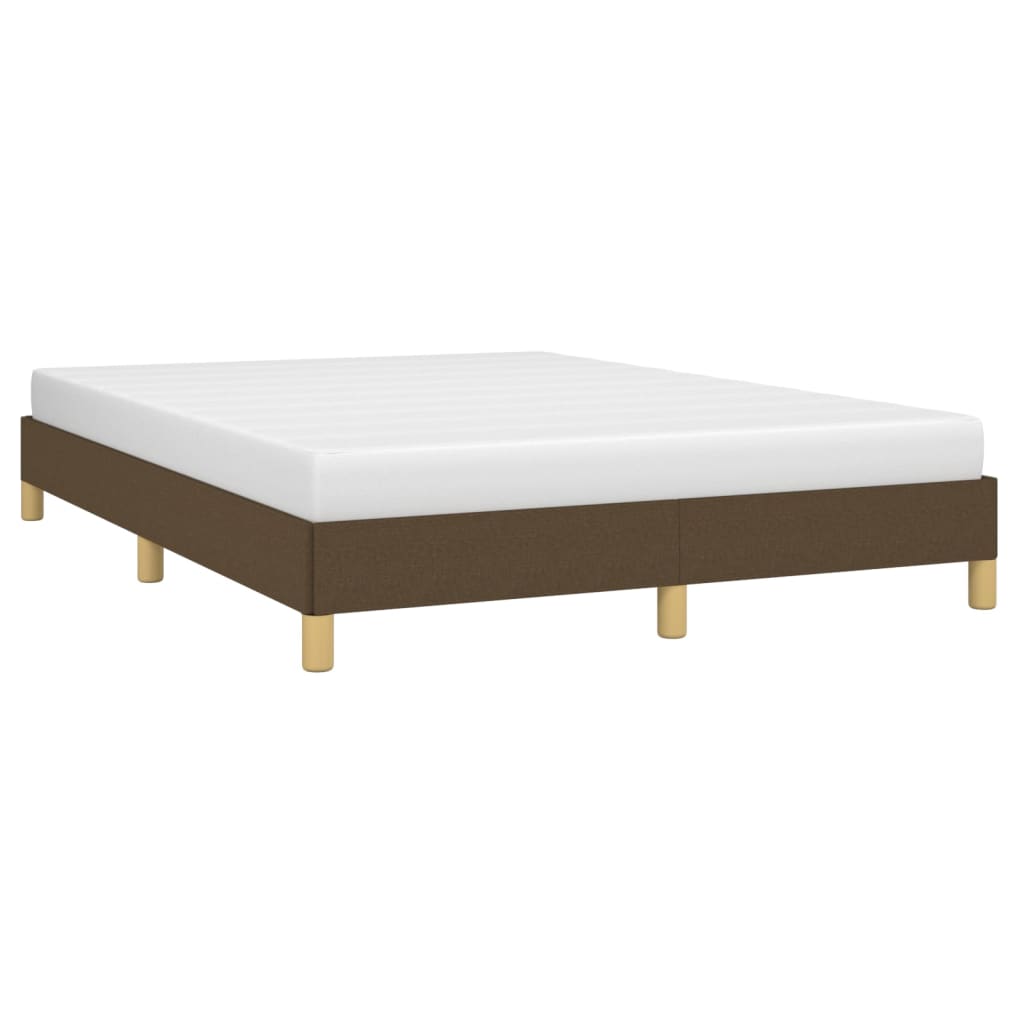 Cadre de lit sans matelas marron foncé 140x200 cm tissu - XIOS