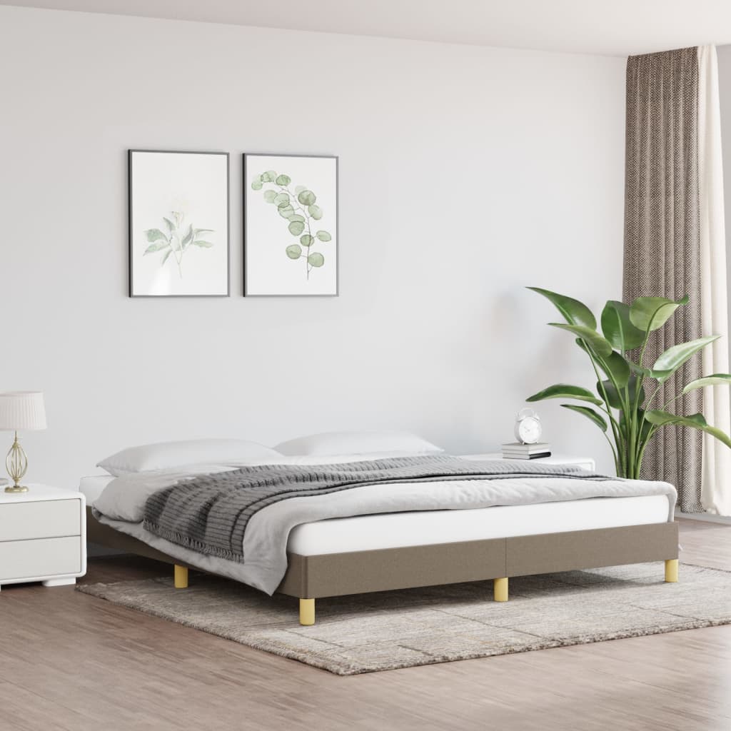 Cadre de lit sans matelas taupe 180x200 cm tissu - XIOS
