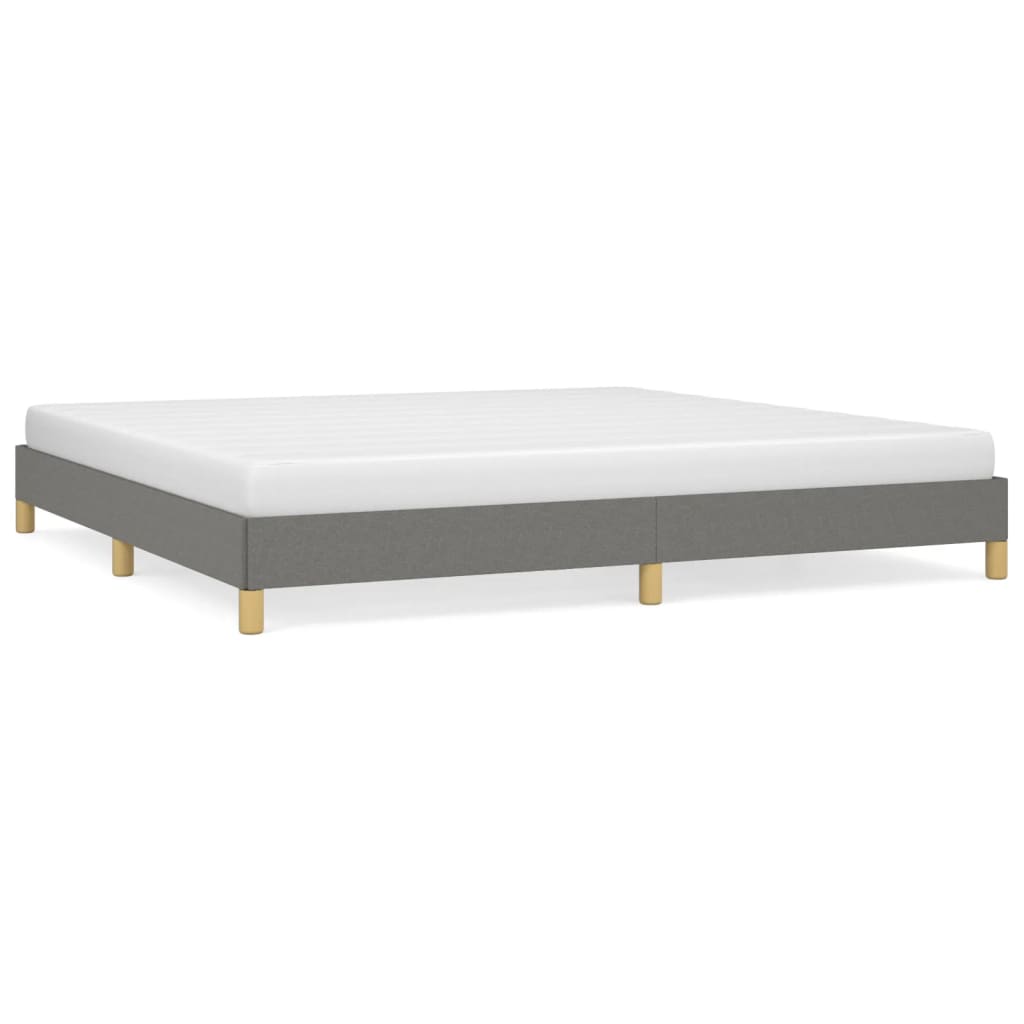 Cadre de lit sans matelas gris foncé 200x200 cm tissu - XIOS