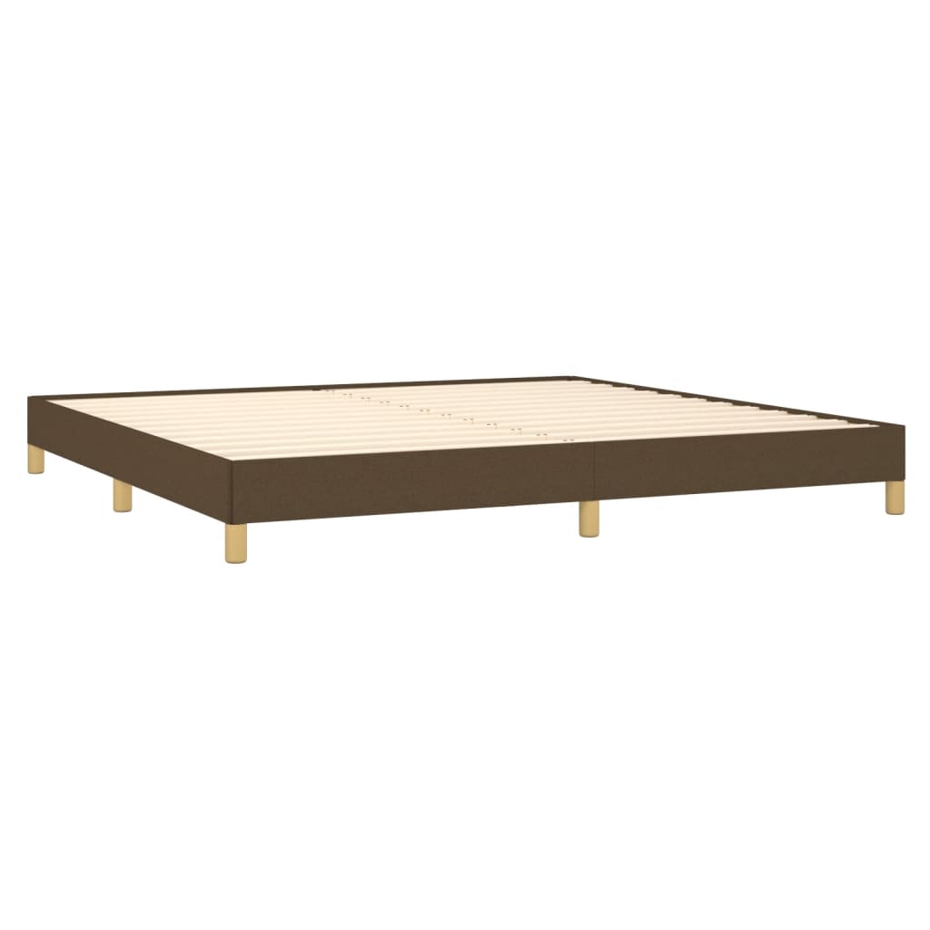Cadre de lit sans matelas marron foncé 200x200 cm tissu - XIOS