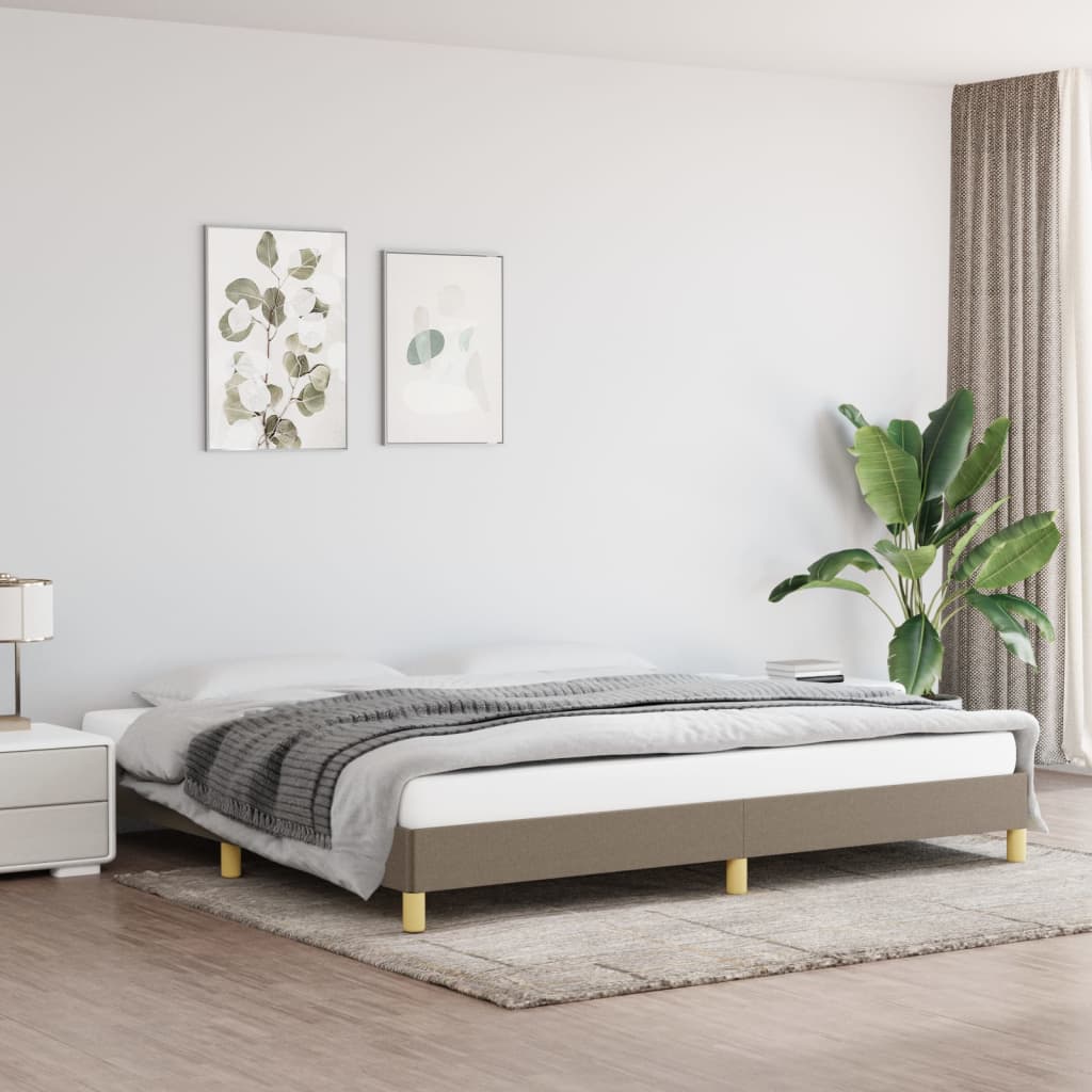 Cadre de lit sans matelas taupe 200x200 cm tissu - XIOS