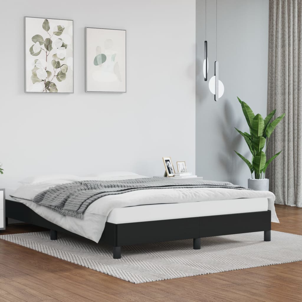 Cadre de lit sans matelas noir 140x190 cm similicuir - XIOS