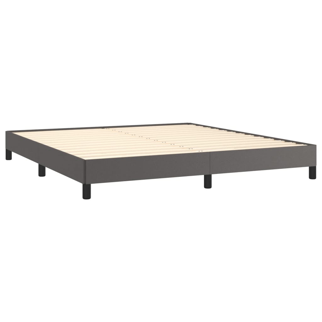 Cadre de lit sans matelas gris 160x200 cm similicuir - XIOS