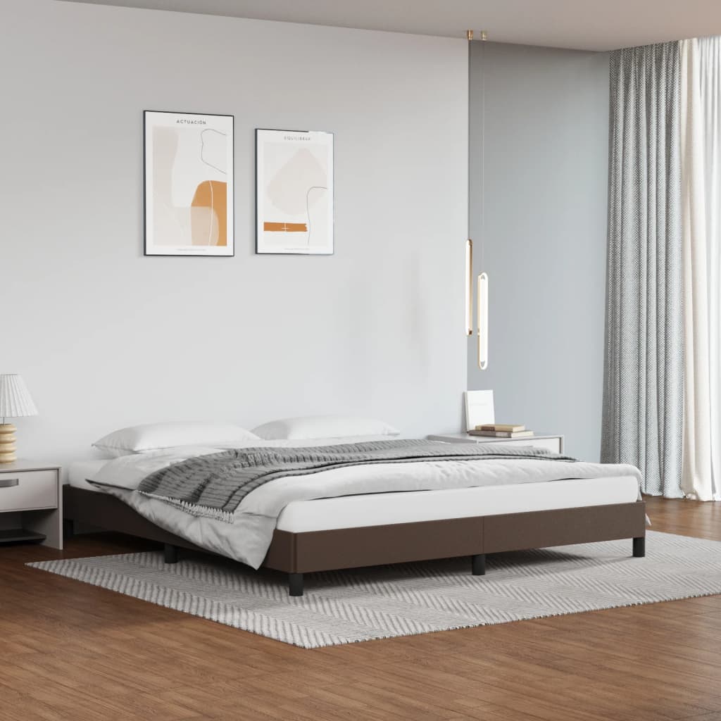 Cadre de lit sans matelas marron 180x200 cm similicuir - XIOS
