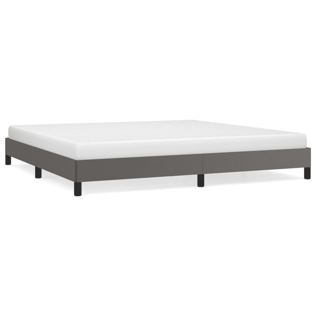 Cadre de lit sans matelas gris 200x200 cm similicuir - XIOS
