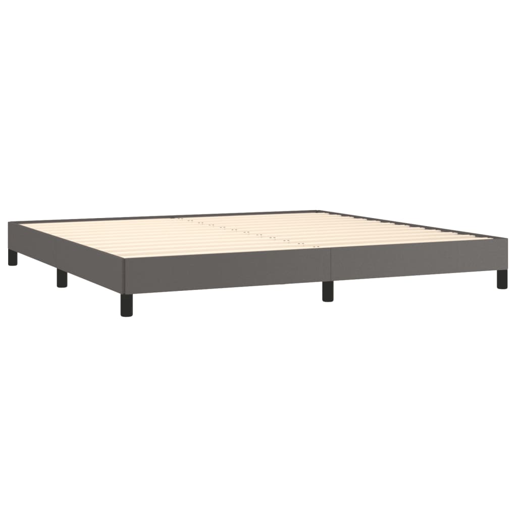Cadre de lit sans matelas gris 200x200 cm similicuir - XIOS