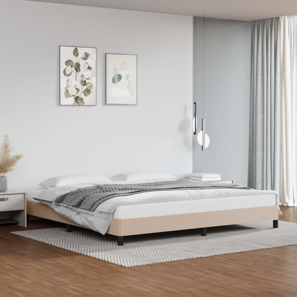 Cadre de lit sans matelas cappuccino 200x200 cm similicuir - XIOS