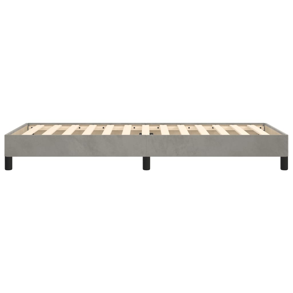 Cadre de lit sans matelas gris clair 80x200 cm velours - XIOS
