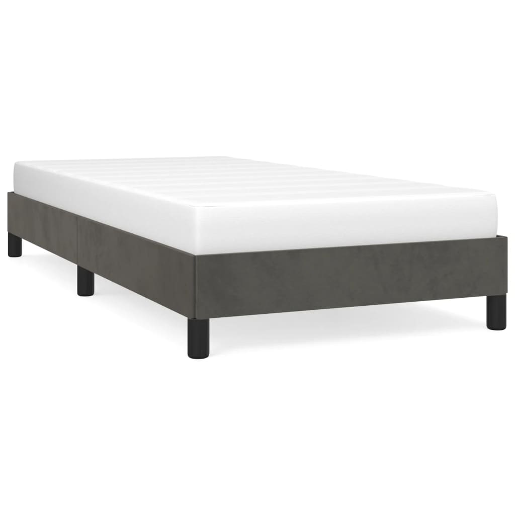 Cadre de lit sans matelas gris foncé 80x200 cm velours - XIOS