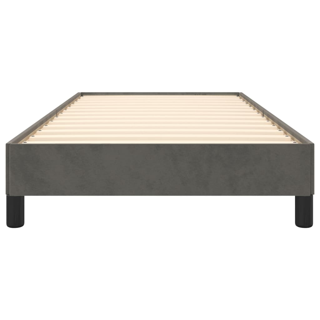 Cadre de lit sans matelas gris foncé 90x190 cm velours - XIOS
