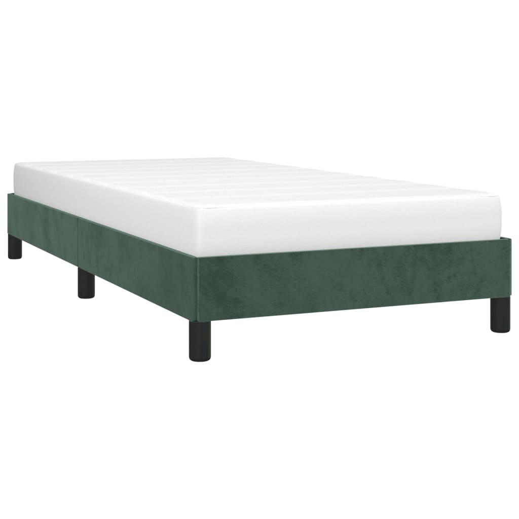 Cadre de lit sans matelas vert foncé 90x190 cm velours - XIOS