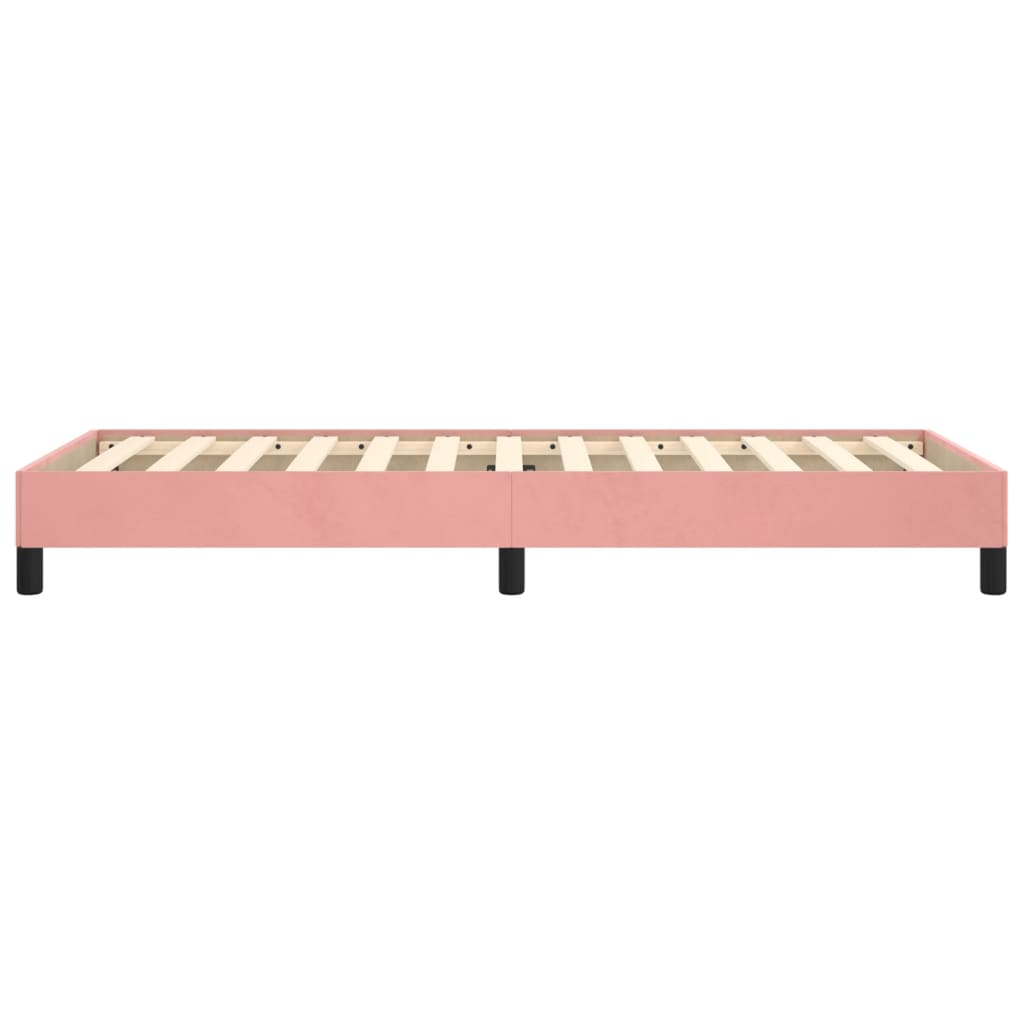 Cadre de lit sans matelas rose 90x190 cm velours - XIOS