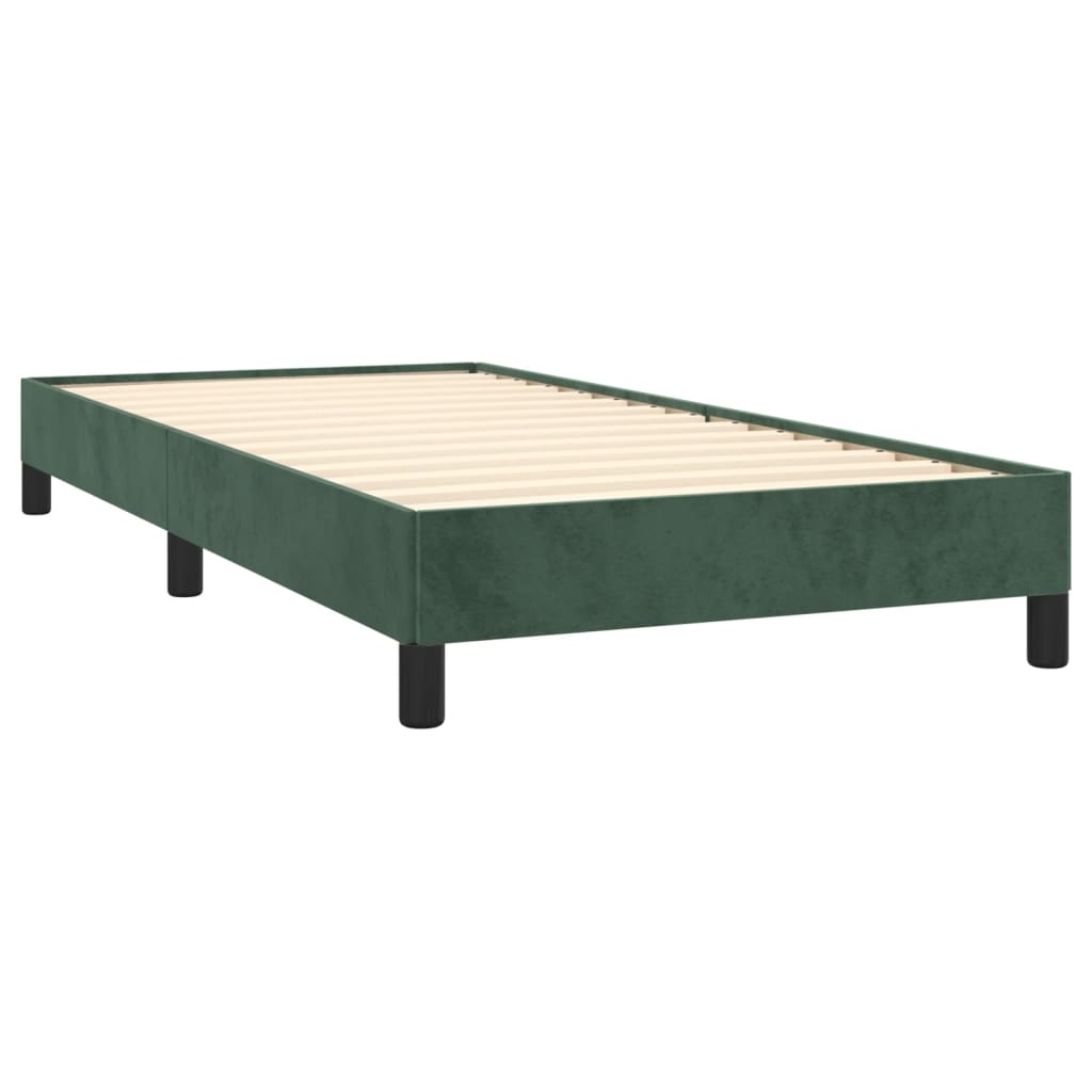 Cadre de lit sans matelas vert foncé 90x200 cm velours - XIOS