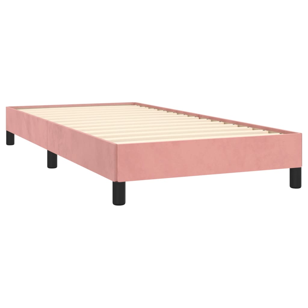 Cadre de lit sans matelas rose 90x200 cm velours - XIOS