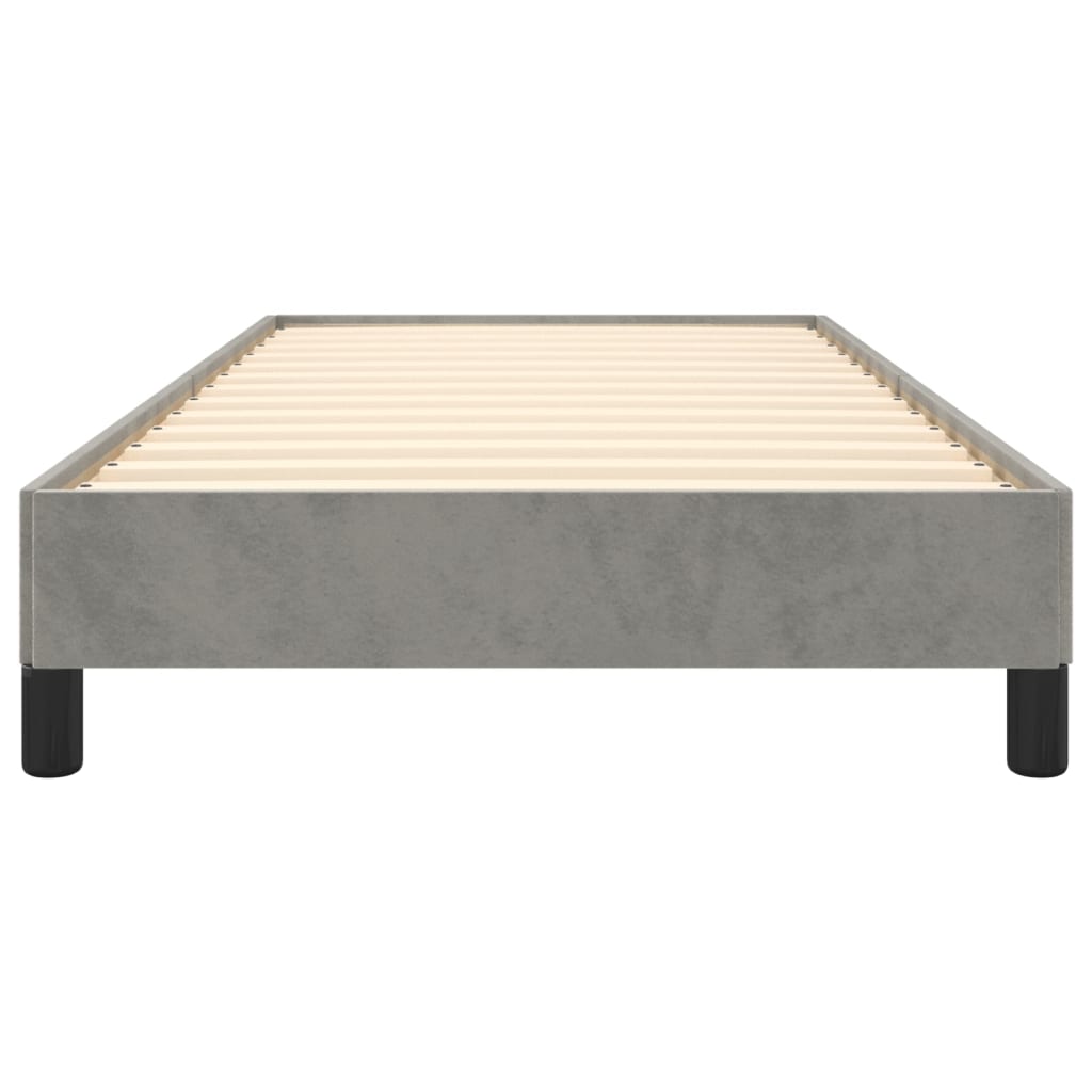 Cadre de lit sans matelas gris clair 100x200 cm velours - XIOS