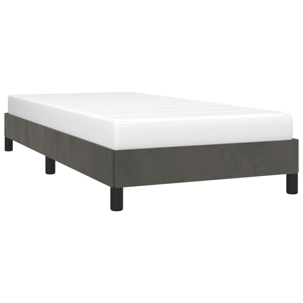 Cadre de lit sans matelas gris foncé 100x200 cm velours - XIOS