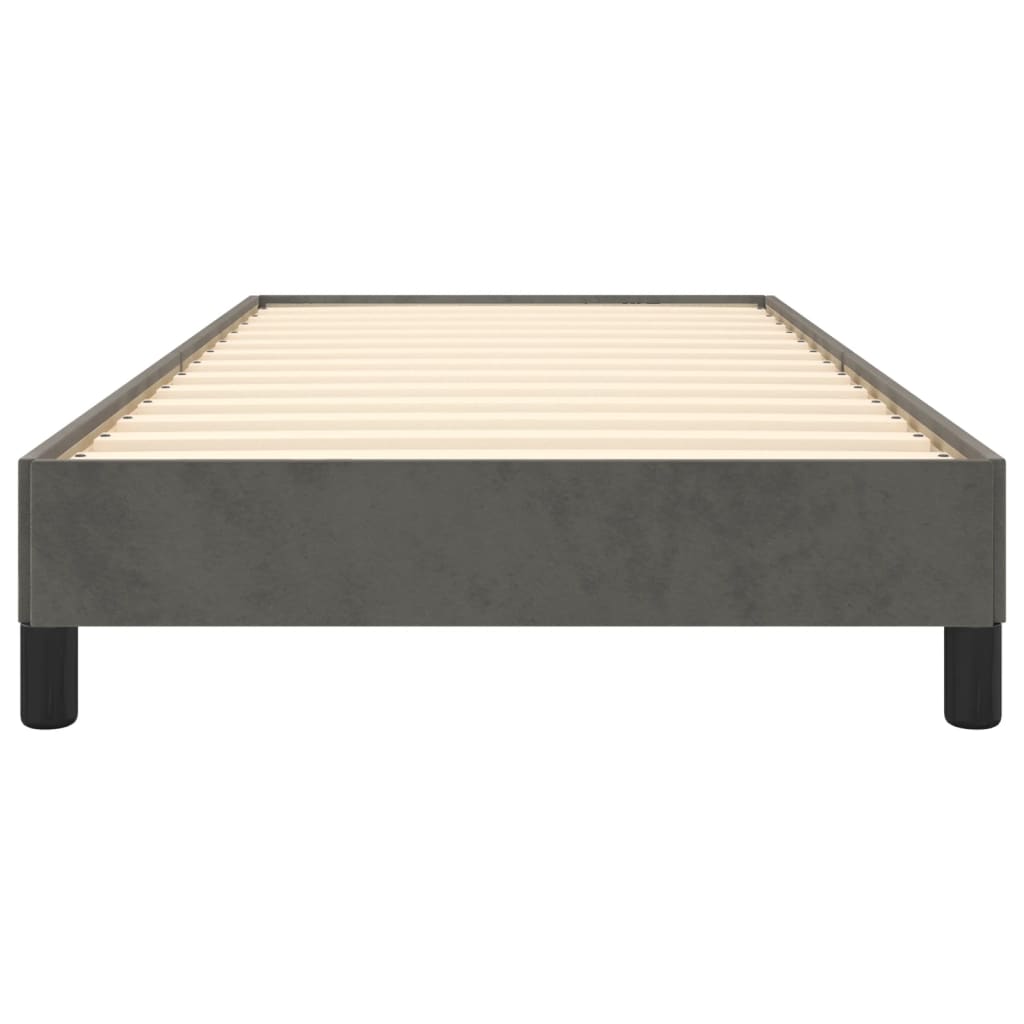 Cadre de lit sans matelas gris foncé 100x200 cm velours - XIOS