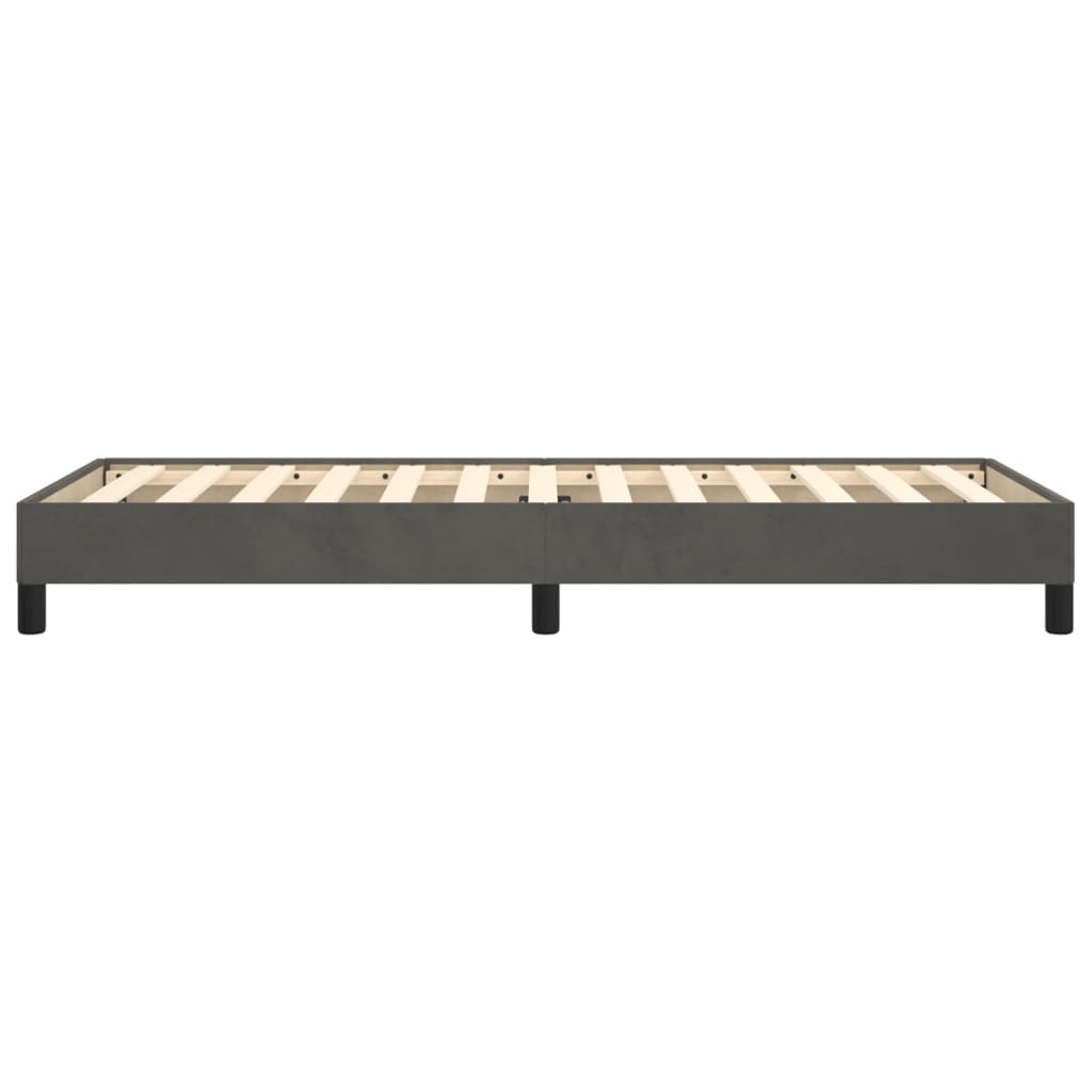 Cadre de lit sans matelas gris foncé 100x200 cm velours - XIOS