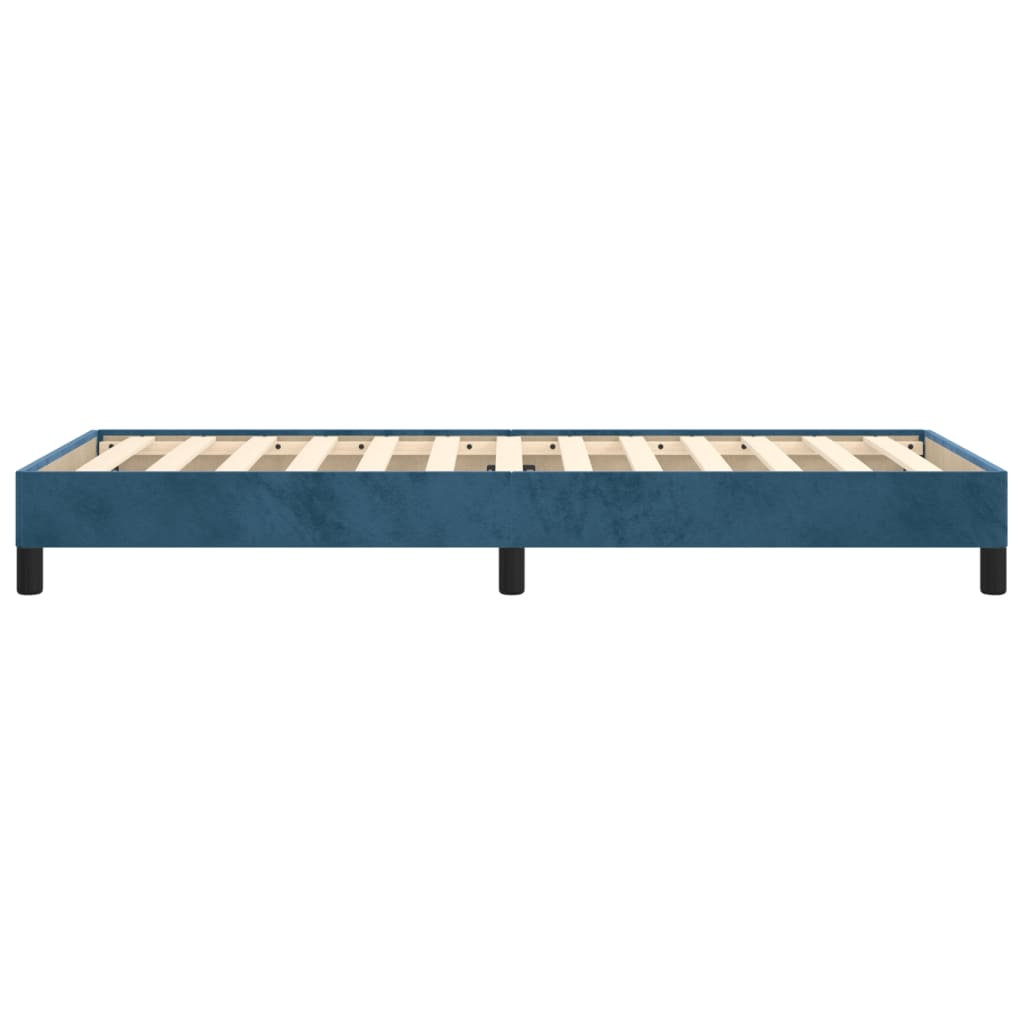 Cadre de lit sans matelas bleu foncé 100x200 cm velours - XIOS