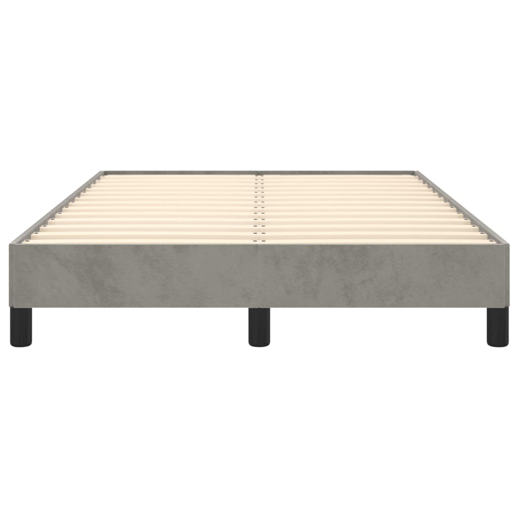 Cadre de lit sans matelas gris clair 120x200 cm velours - XIOS
